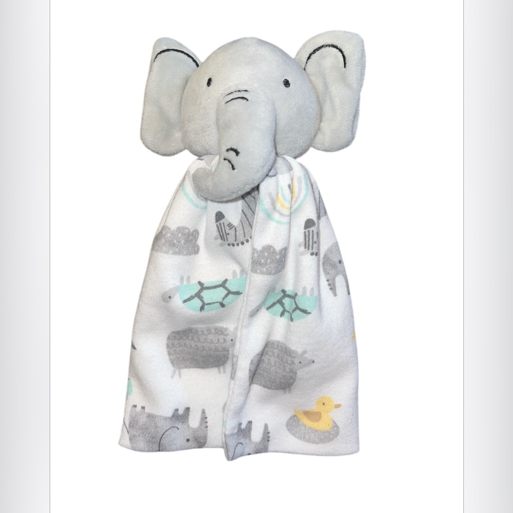 HTF Sterling Baby Elephant Lovey Plush Baby Security Blanket 8"